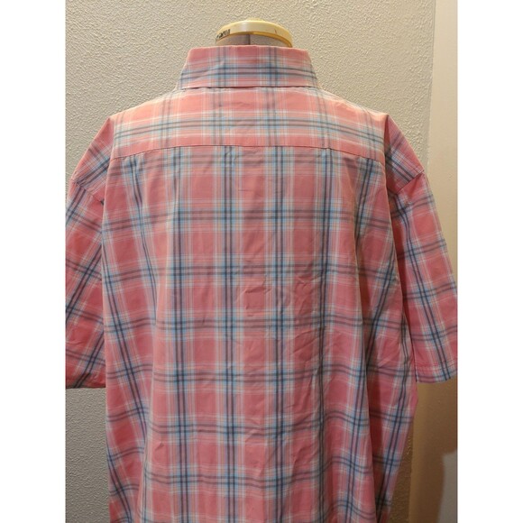 Croft And Barrow Mens Short Sleeve Pink Blue And Striped Shirt Size 2XL - Picture 6 of 8